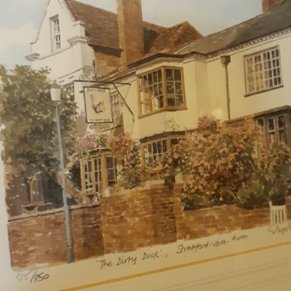 'The Dirty Duck' Glyn Martin Watercolor - Picture 3 of 5